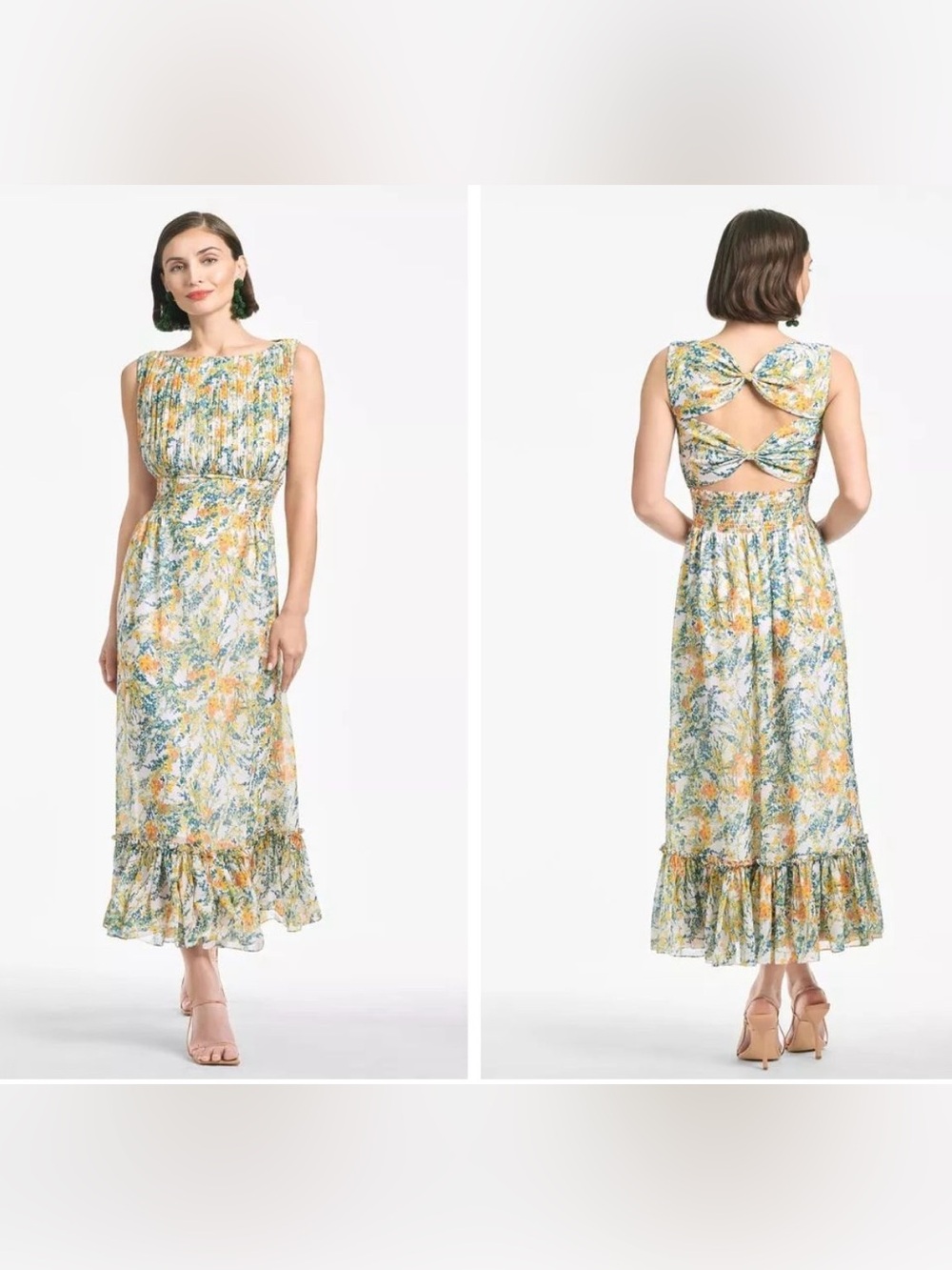 Sachin & Babi Anastasia Floral Bow Maxi Dress Size 2